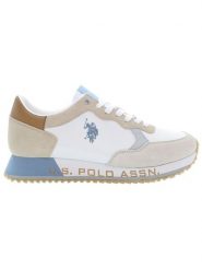 U.S. Polo Assn. Skórzane sneakersy w kolorze biało-beżowym rozmiar: 41. Białe buty sportowe casual U.S. Polo Assn., bez wzorów, z materiału, bez zapięcia. Za 217.99 zł.