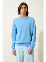 AUTHENTIC CASHMERE Kaszmirowy sweter "Aigliére" w kolorze błękitnym rozmiar: M. Niebieskie swetry nierozpinane AUTHENTIC CASHMERE, m, bez wzorów, z kaszmiru, bez kołnierzyka, bez ramiączek. Za 426.99 zł.