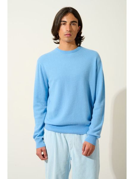 AUTHENTIC CASHMERE Kaszmirowy sweter "Aigliére" w kolorze błękitnym rozmiar: M. Niebieskie swetry nierozpinane AUTHENTIC CASHMERE, m, bez wzorów, z kaszmiru, bez kołnierzyka, bez ramiączek. Za 352.21 zł.