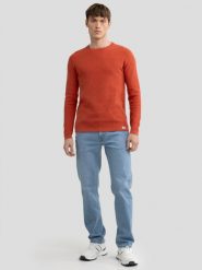 Sweter męski bawełniany pomaraŅczowy Neilon 704. Brązowe swetry nierozpinane BIG STAR, l, bez wzorów, z bawełny, bez kołnierzyka, bez ramiączek. W wyprzedaży za 119.99 zł.