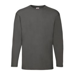 Męska Koszulka Z Długim Rękawem Valueweight. Białe bluzki z długim rękawem Fruit of the Loom, m, bez wzorów, bez kołnierzyka, bez ramiączek. Za 40.99 zł.