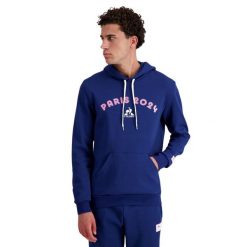 Bluza z kapturem Le Coq Sportif Graphic Paris 2024 N°2. Niebieskie bluzy z kapturem le coq sportif, m, bez wzorów, z kapturem. W wyprzedaży za 359.50 zł.