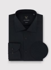 PAKO LORENTE – Bawełniana czarna koszula męska. Czarne koszule Pako Lorente, m, bez wzorów, z bawełny, bez kołnierzyka, bez ramiączek. Za 279.99 zł.