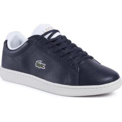 Sneakersy LACOSTE - Carnaby Evo 0120 2 Sma 7-40SMA0015092 Nvy/Wht. Niebieskie buty sportowe casual LACOSTE, bez wzorów, z materiału, bez zapięcia, lacoste carnaby evo. W wyprzedaży za 349.00 zł.