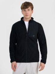 4F Kurtka polarowa w kolorze czarnym rozmiar: M. Czarne kurtki 4F, m, bez wzorów, z polaru, bez kaptura. Za 96.37 zł.