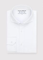 PAKO LORENTE – Biała koszula męska z długim rękawem. Białe koszule Pako Lorente, m, bez wzorów, z bawełny, bez kołnierzyka, bez ramiączek. Za 299.99 zł.