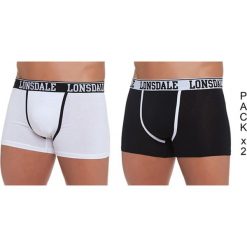 Bokserki (2 szt.) w kolorze w kolorze białym i czarnym. Białe bokserki Lonsdale, Kangol, Crosshatch, l, bez wzorów. W wyprzedaży za 37.95 zł.