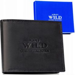 Portfel skórzany Always Wild AW-N5-MAL czarny. Czarne portfele Always Wild, bez wzorów, ze skóry. Za 45.00 zł.