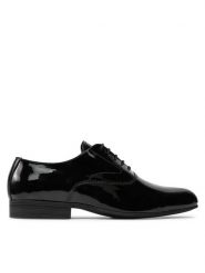 Calvin Klein Półbuty Oxford Pat HM0HM01600 Czarny. Czarne eleganckie półbuty CALVIN KLEIN, bez wzorów, z lakierowanej skóry, bez obcasa, bez zapięcia. Za 519.99 zł.