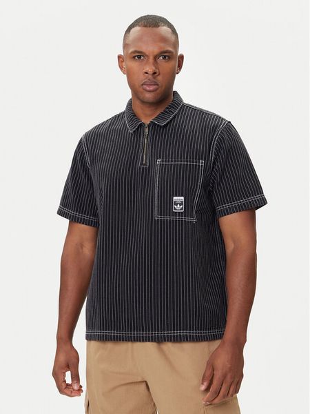 Adidas Polo Wabash JW0171 Czarny Loose Fit. Czarne koszulki polo Adidas, m, bez wzorów, z bawełny, bez kołnierzyka, bez ramiączek. Za 199.99 zł.