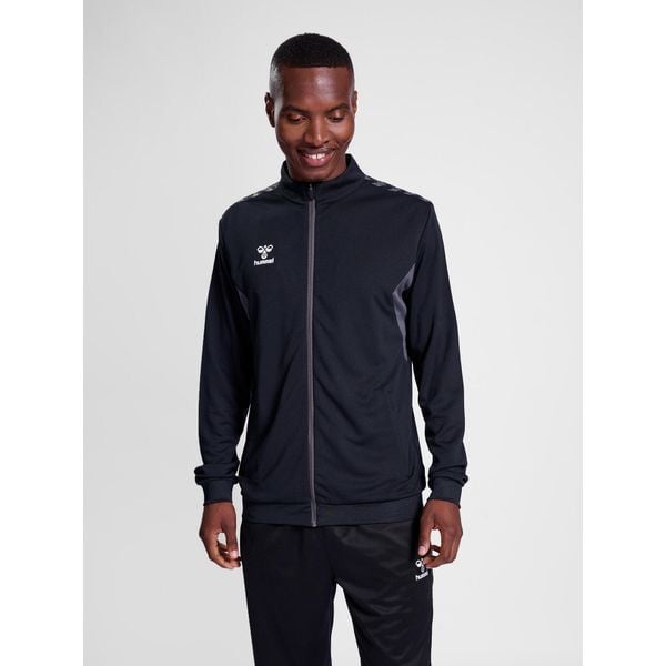 Bluza dresowa z poliestru zapinana na zamek błyskawiczny Hummel Authentic. Czarne bluzy Hummel, bez wzorów, z dresówki, bez kaptura. Za 251.00 zł.