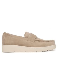 Półbuty Calvin Klein. Białe eleganckie półbuty CALVIN KLEIN, bez wzorów, bez obcasa, bez zapięcia. Za 569.99 zł.