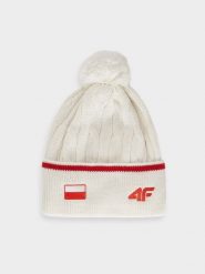 4F Czapka zimowa z wełną merino uniseks - biała S. Białe czapki zimowe 4F, bez wzorów, z wełny. Za 99.99 zł.