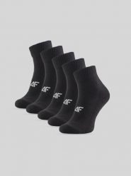 4F Skarpetki krótkie (5-pack) męskie - czarne 43-46. Czarne skarpety 4F, bez wzorów, z materiału. Za 59.99 zł.