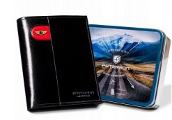 Portfel skórzany Peterson [D] PTN 22311-VT-E czarny. Czarne portfele Peterson, bez wzorów, ze skóry. Za 109.99 zł.