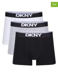 DKNY Bokserki (3 pary) w kolorze czarno-jasnoszaro-białym rozmiar: S. Białe bokserki DKNY, s, bez wzorów. Za 64.45 zł.
