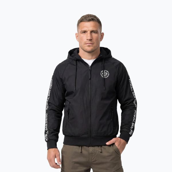 Kurtka męska Pitbull Athletic Tape Nylon Hooded. Czarne kurtki PITBULL, m, bez wzorów, z materiału, bez kaptura. Za 219.99 zł.