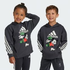 Bluza Disney Mickey Mouse. Białe bluzy Adidas, bez wzorów, z materiału, bez kaptura. W wyprzedaży za 176.80 zł.