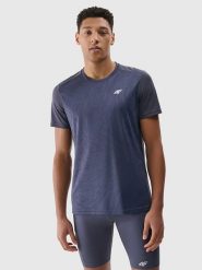 4F Koszulka sportowa w kolorze granatowym rozmiar: M. Niebieskie t-shirty sportowe 4F, bez wzorów, z materiału, bez ramiączek, outdoorowe. Za 97.28 zł.
