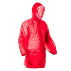 Płaszcz Przeciwdeszczowy Unisex Dla Dorosłych Baikal. Czerwone kurtki przeciwdeszczowe STAMINA, bez wzorów, bez kaptura. Za 39.99 zł.