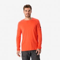 Koszulka męska trekkingowa z długim rękawem Simond Merino Resist. Brązowe bluzki z długim rękawem FORCLAZ, l, bez wzorów, z materiału, bez kołnierzyka, bez ramiączek. Za 199.96 zł.