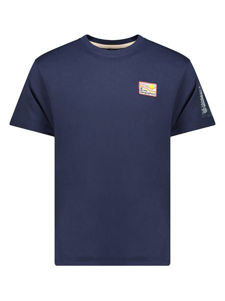 Geographical Norway Koszulka "Javalanche" w kolorze granatowym rozmiar: 3XL. Niebieskie bezrękawniki Geographical Norway, xl, bez wzorów, z bawełny, bez kołnierzyka, bez ramiączek. Za 72.95 zł.