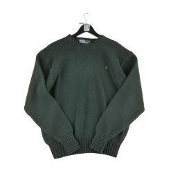 Second life - Męski czarny sweter z okrągłym dekoltem - Jak nowy. Czarne golfy RALPH LAUREN, m, bez wzorów, bez ramiączek. Za 253.76 zł.