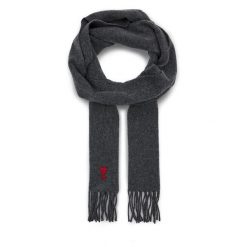 Szalik AMI Paris. Szare szaliki AMI PARIS, bez wzorów. Za 569.99 zł.