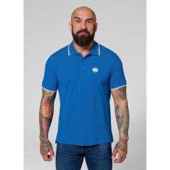 Koszulka Polo bawełniana klasyczna dla dorosłych Pique Stripes Regular. Niebieskie koszulki polo PITBULL, m, bez wzorów, z bawełny, bez kołnierzyka, bez ramiączek. Za 139.00 zł.