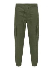 ONLY & SONS Bojówki "Garda" w kolorze ciemnozielonym rozmiar: S. Zielone joggery i bojówki Only & Sons, s, bez wzorów. Za 69.91 zł.