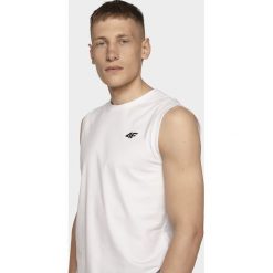Koszulka bez rękawów męska TSM306 - biały. Bezrękawniki marki 4F. Za 29.99 zł.
