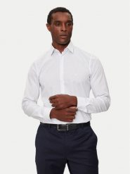 Calvin Klein Koszula K10K113537 Biały Slim Fit. Białe koszule CALVIN KLEIN, m, bez wzorów, z bawełny, bez kołnierzyka, bez ramiączek. Za 219.99 zł.