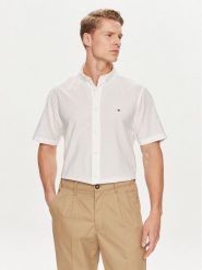 Tommy Hilfiger Koszula MW0MW33809 Biały Regular Fit. Białe koszule Tommy Hilfiger, l, bez wzorów, z bawełny, bez kołnierzyka, bez ramiączek. Za 189.99 zł.