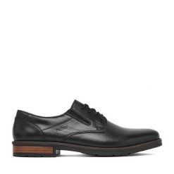 Półbuty Rieker. Czarne eleganckie półbuty Rieker, bez wzorów, bez obcasa, bez zapięcia. Za 439.99 zł.