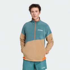 Kurtka Terrex Multi Climawarm Fleece. Brązowe kurtki Adidas, xl, bez wzorów, z polaru, bez kaptura. W wyprzedaży za 213.85 zł.