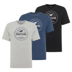 3 - Pak T-Shirt Mustang Style Alex 017334. Czarne t-shirty Mustang, m, bez wzorów, z bawełny, bez kołnierzyka, bez ramiączek. W wyprzedaży za 119.99 zł.