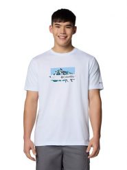 Columbia Koszulka funkcyjna "Ice Lake II" w kolorze białym rozmiar: M. Białe t-shirty sportowe Columbia, bez wzorów, z materiału, bez ramiączek, outdoorowe. Za 96.83 zł.