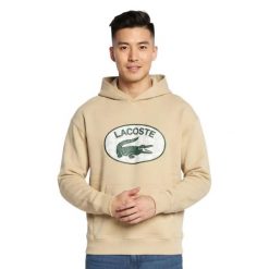 Bluza męska Lacoste SH0067. Brązowe bluzy z kapturem LACOSTE, m, bez wzorów, z bawełny, z kapturem. Za 397.00 zł.