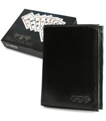 Portfel męski czarny Beltimore G09. Czarne portfele bez wzorów, z materiału. Za 49.90 zł.