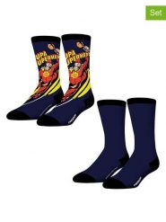 Disney Skarpety (2 pary) "Chupa-Chups" w kolorze granatowo-czerwono-żółtym rozmiar: 41-46. Czerwone skarpety Disney, bez wzorów, prążkowane. Za 43.99 zł.