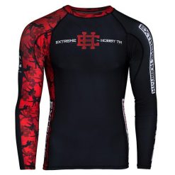 Koszulka sportowa męska Rashguard do MMA EXTREME HOBBY RED WARRIOR. Czarne bielizna termoaktywna EXTREME HOBBY, m, bez wzorów, z bawełny, bez ramiączek, na fitness i siłownię. Za 209.00 zł.