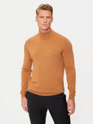 KARL LAGERFELD Golf 655058 544399 Brązowy Regular Fit. Brązowe golfy KARL LAGERFELD, m, bez wzorów, z wełny, bez kołnierzyka, bez ramiączek. Za 379.99 zł.