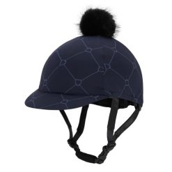 Czapka na kask jeździecki QHP Liora. Niebieskie czapki z daszkiem QHP, bez wzorów, z elastanu. Za 133.00 zł.