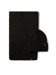 Calvin Klein Jeans Zestaw Szalik i Czapka Monogram Rib Scarf Beanie Set IU0IU00638 Czarny. Czarne czapki zimowe Calvin Klein Jeans, bez wzorów, z jeansu. Za 219.99 zł.