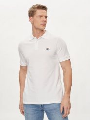 Save The Duck Polo Ovidio DR1213M-BATE18 Biały Regular Fit. Białe koszulki polo Save the duck, l, bez wzorów, z bawełny, bez kołnierzyka, bez ramiączek. Za 179.99 zł.