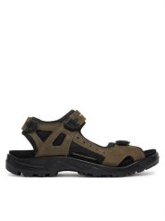 ECCO Sandały 06956455894 Khaki. Brązowe sandały ecco, z nubiku, bez zapięcia. Za 369.99 zł.