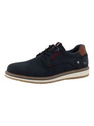 MUSTANG SHOES Trzewiki "Virginio" w kolorze granatowym rozmiar: 42. Niebieskie botki sznurowane MUSTANG SHOES, bez wzorów, bez obcasa, bez zapięcia. Za 187.99 zł.