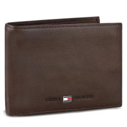 Duży Portfel Męski Tommy Hilfiger. Brązowe portfele Tommy Hilfiger, bez wzorów. Za 299.99 zł.