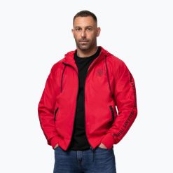 Kurtka męska Pitbull Athletic Tape Nylon Hooded. Czerwone kurtki PITBULL, m, bez wzorów, z nylonu, bez kaptura. Za 219.99 zł.