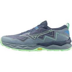 Buty do biegania męskie Mizuno Wave Daichi 9. Zielone buty do biegania Mizuno, bez wzorów, z materiału, bez zapięcia, do biegania, mizuno wave. Za 449.99 zł.